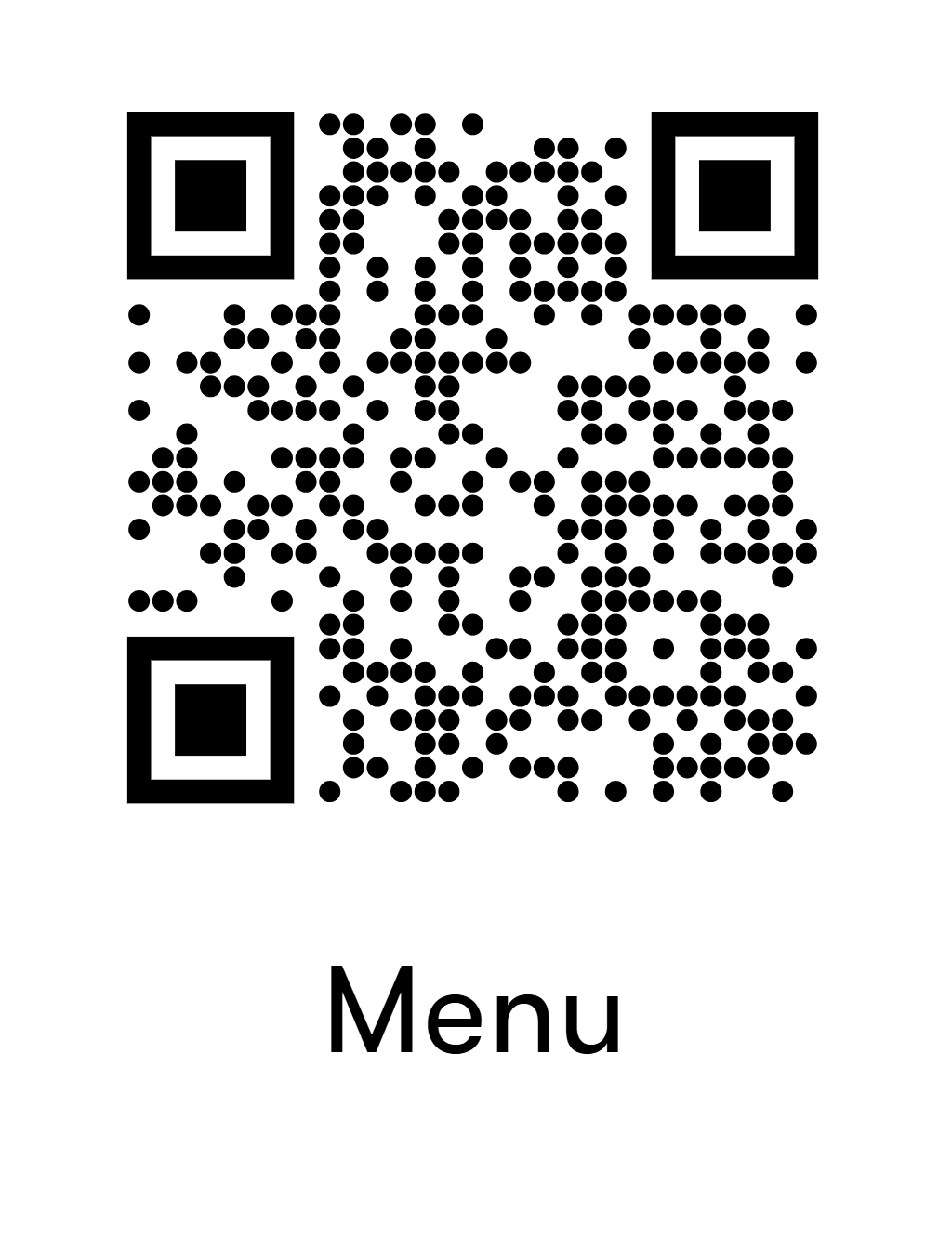 code qr du menu 